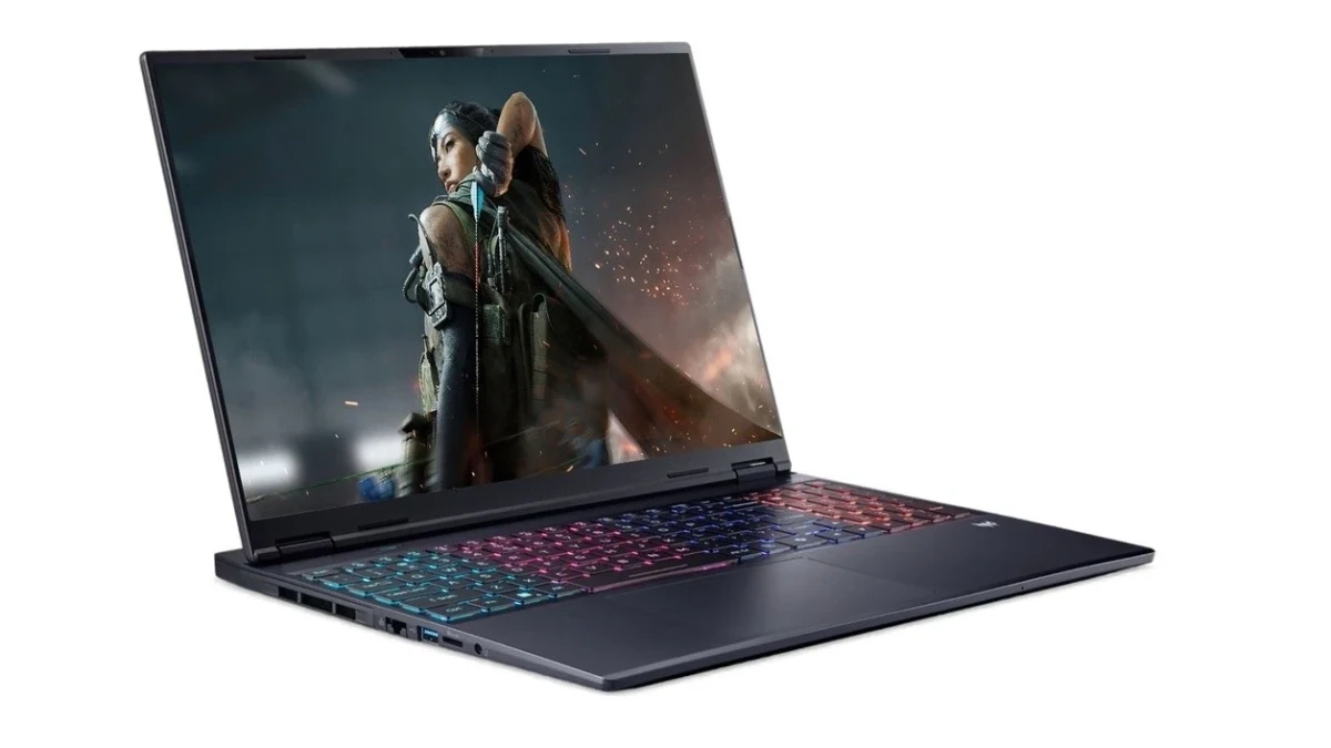 Ekranında karakter görseli bulunan Acer Predator Helios Neo dizüstü bilgisayar