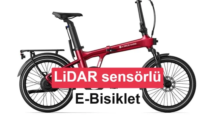 Kırmızı ADO Air 20 LiDAR elektrikli katlanır bisiklet