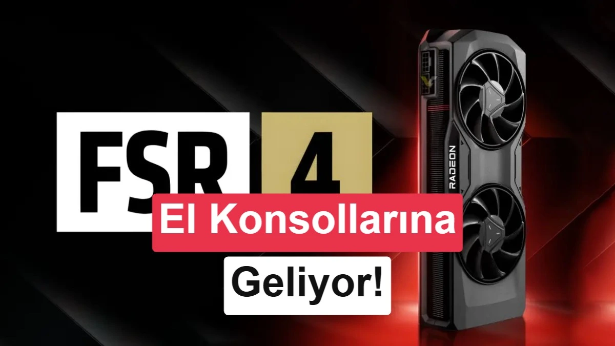 AMD FSR 4 logosu ve teknoloji grafiği