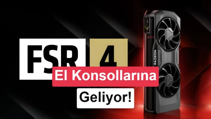 AMD FSR 4 logosu ve teknoloji grafiği