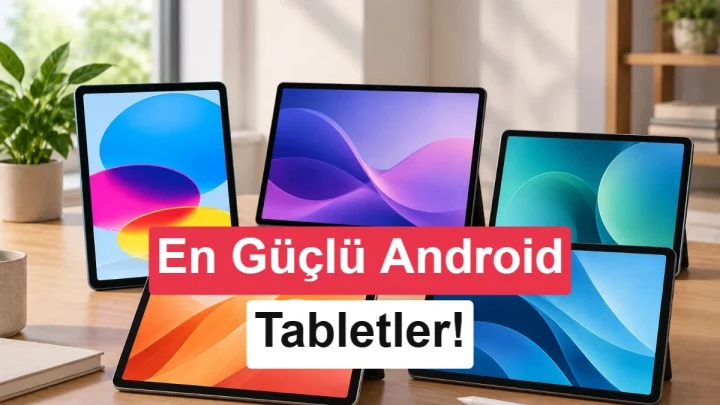 Farklı markalara ait tabletlerin yan yana sergilendiği görsel