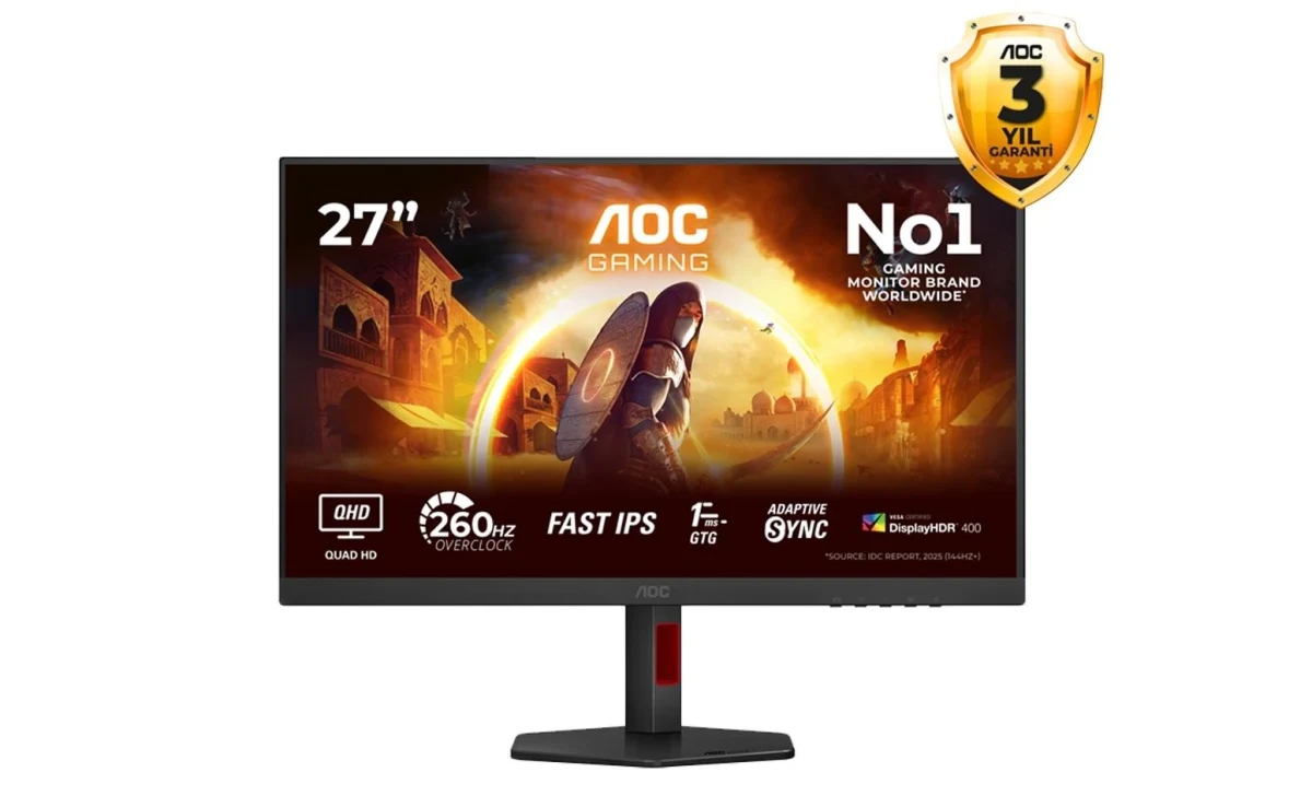 AOC Q27G4ZR monitörünün ürün görseli