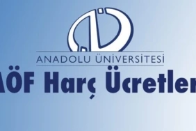 Anadolu Üniversitesi logosu ve AÖF harç ücretleri başlığının bulunduğu görsel