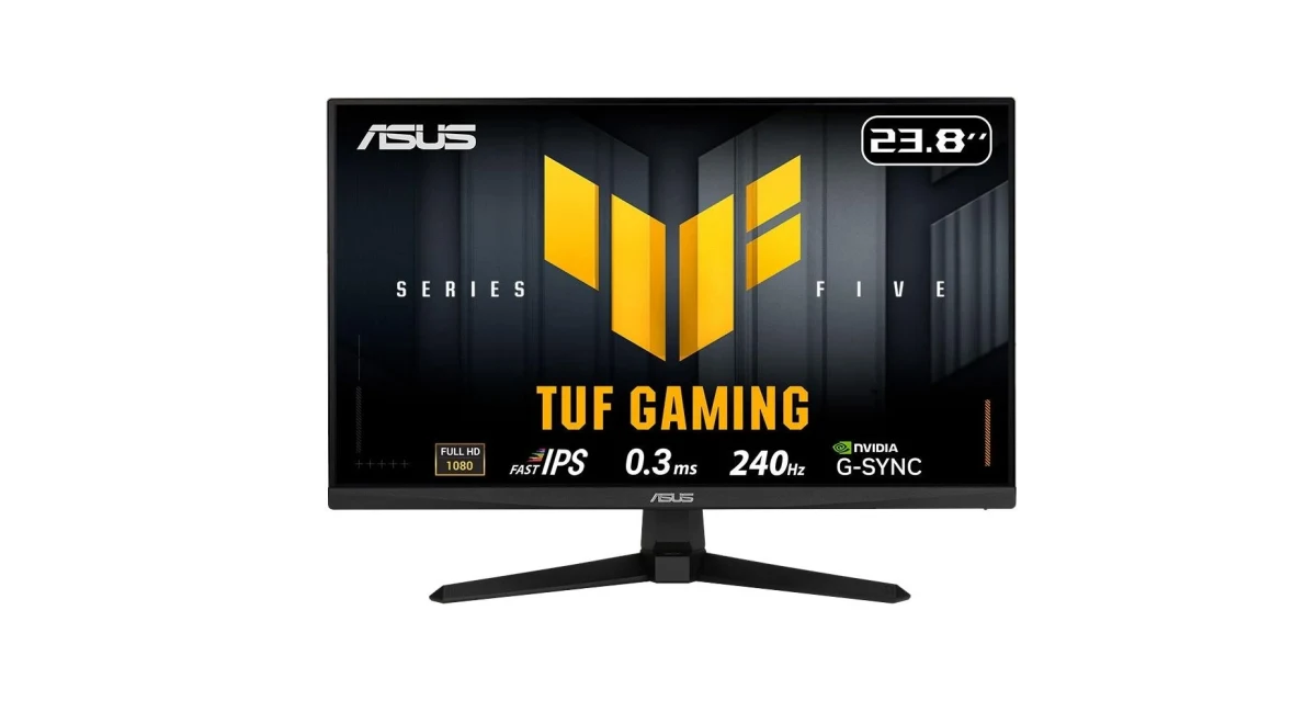 ASUS TUF Gaming VG249QM5A monitörünün ürün görseli