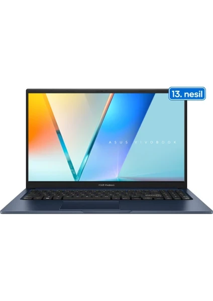 Ekranında renkli görsel bulunan Asus Vivobook 15 dizüstü bilgisayar