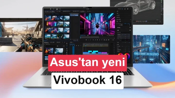 Asus Vivobook 16 dizüstü bilgisayarların tanıtım görseli