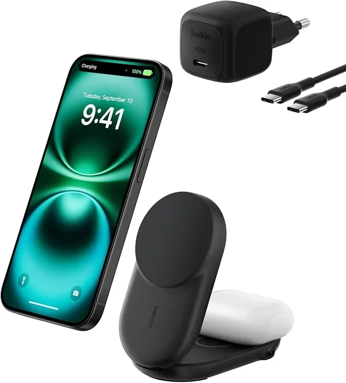 Belkin Qi2 şarj istasyonu, telefon ve şarj aksesuarları