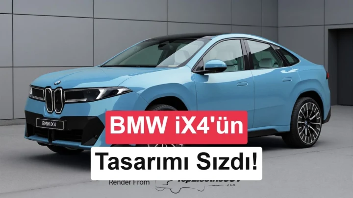 Sızdırılan görselde gri BMW iX4, eğimli tavan çizgisi ve coupe-SUV gövdesiyle görülüyor