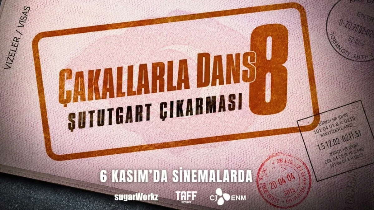 Çakallarla Dans 8 filminin afişinde “Şut İhtarı Çıkarması” yazısı ve 6 Kasım’da sinemalarda bilgisi yer alıyor.