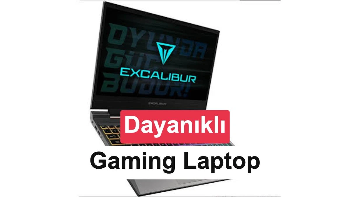 Ekranında oyun görseli bulunan RGB klavyeli Casper Excalibur laptop