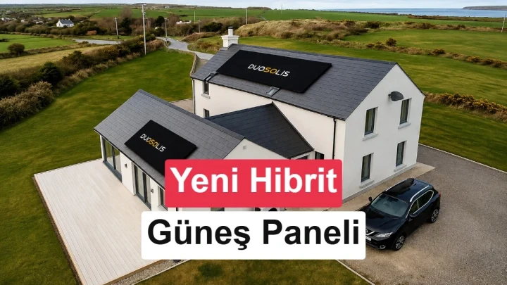 DuoSolis hibrit güneş panellerinin yer aldığı bir evin çatısı