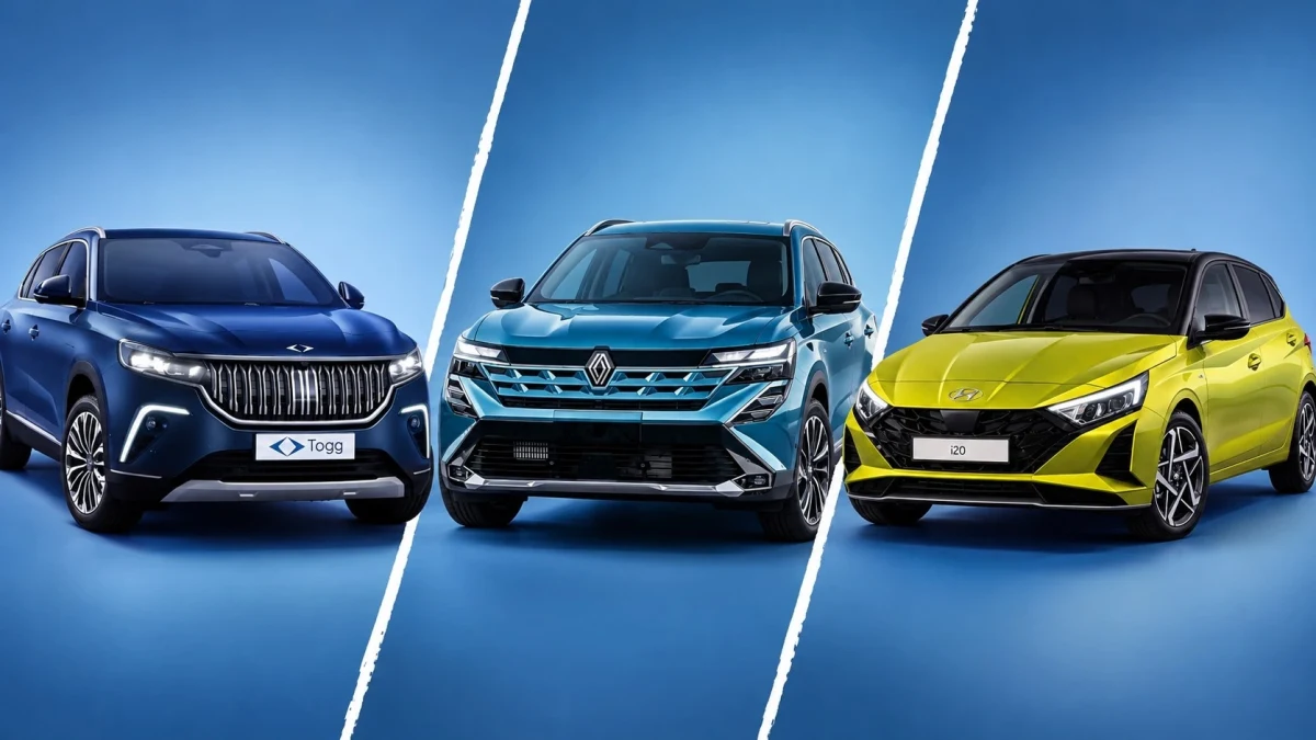 TOGG, Renault ve Nissan otomobillerinin yan yana yer aldığı görsel