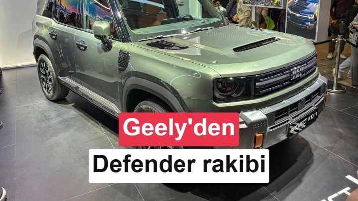 Geely KO11 kod adlı SUV’un fuar alanında sergilenen yeşil renkli dış tasarımı