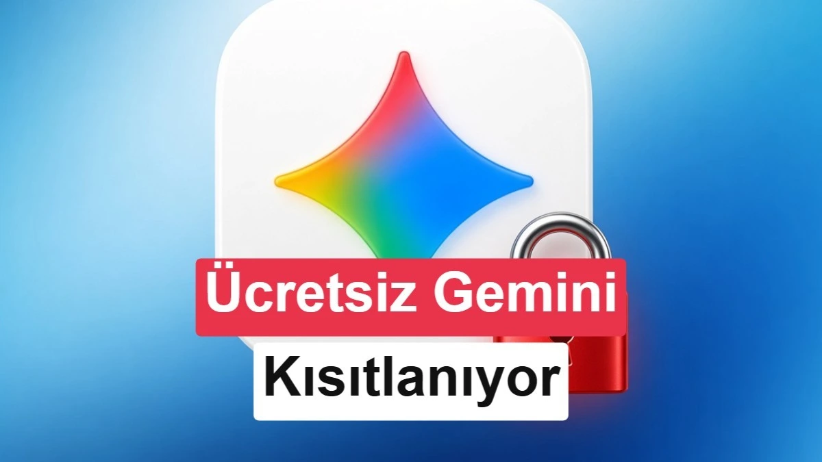 Gemini logosunun üzerinde ücretsiz kullanımın kısıtlandığını belirten yazı ve kilit simgesi