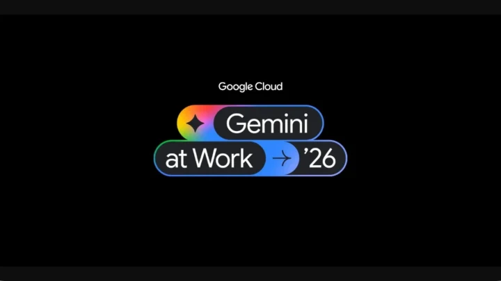 Siyah zemin üzerinde Google Cloud ve Gemini at Work ’26 logosu