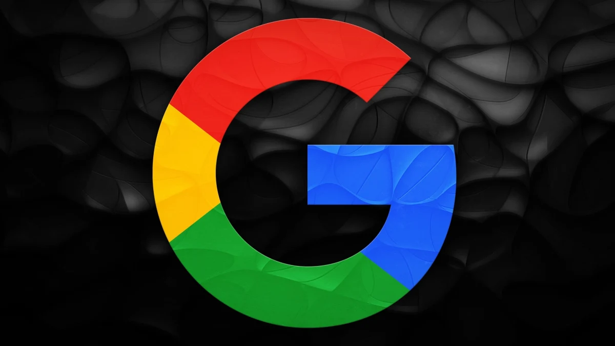 Siyah arka plan üzerinde Google’ın renkli G logosu
