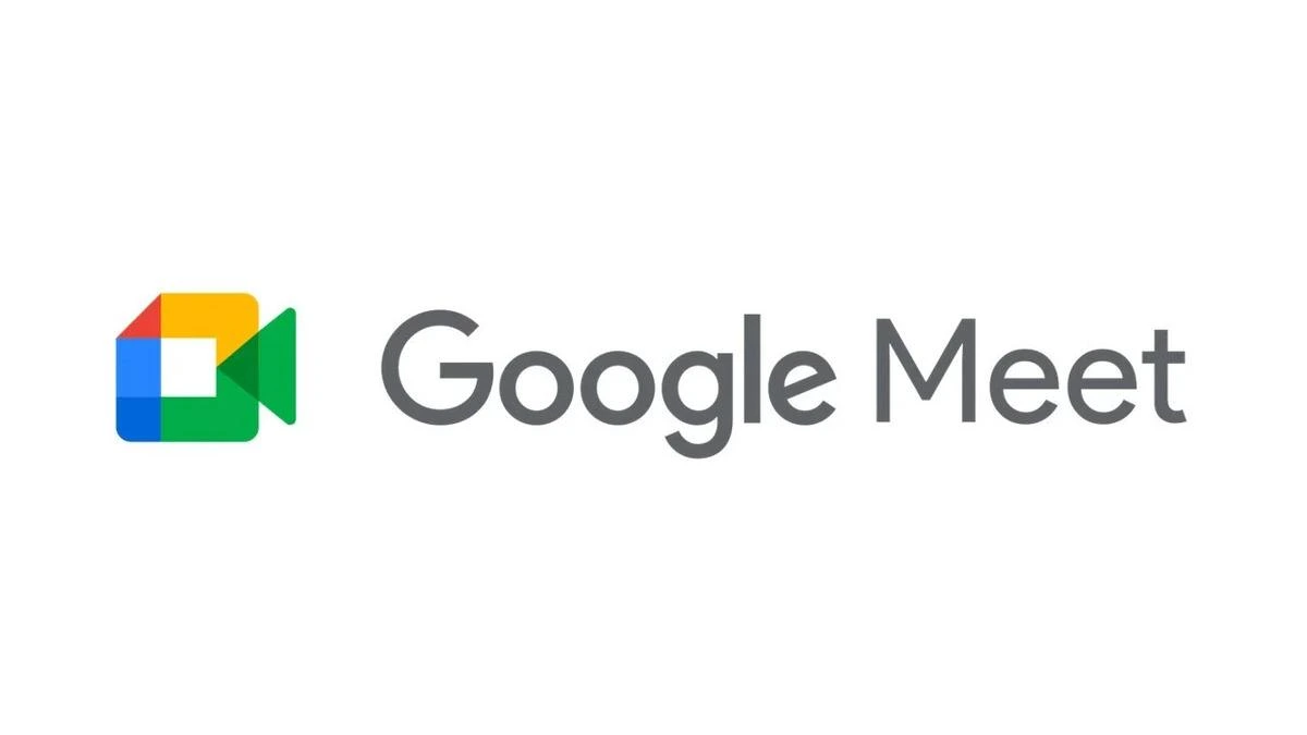 Beyaz zemin üzerinde Google Meet logosu