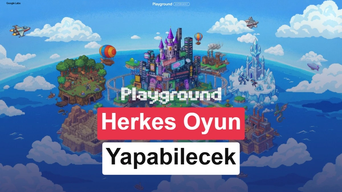 Google Playground oyun platformunun renkli oyun dünyasını gösteren tanıtım görseli