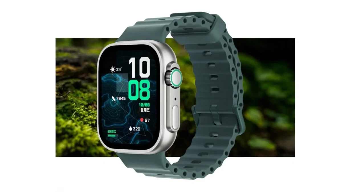 Yeşil kayışlı Honor Watch Fit 6 akıllı saatin önden ve yandan görünümü