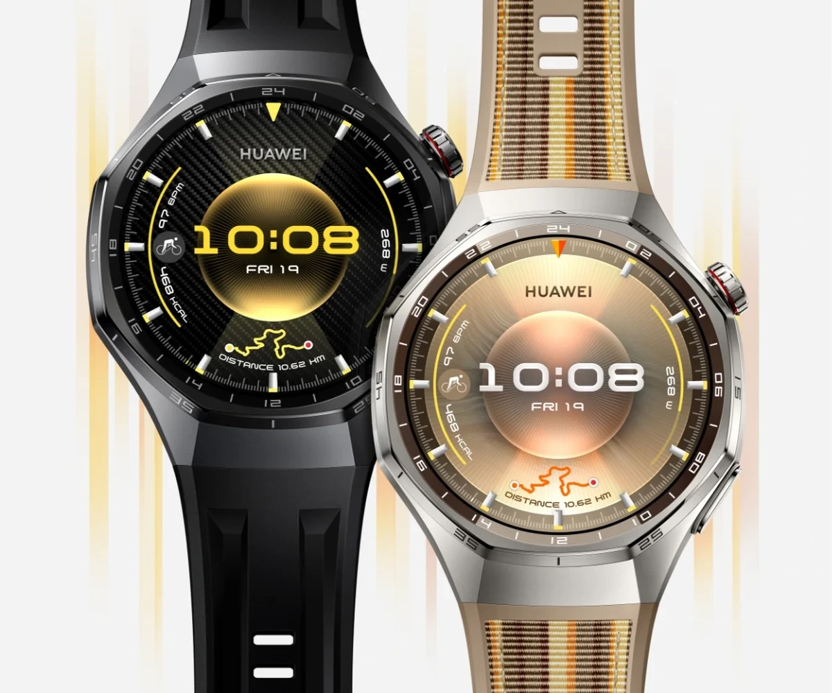Siyah ve altın renkli kayışlarla HUAWEI WATCH GT 6 Pro akıllı saatler