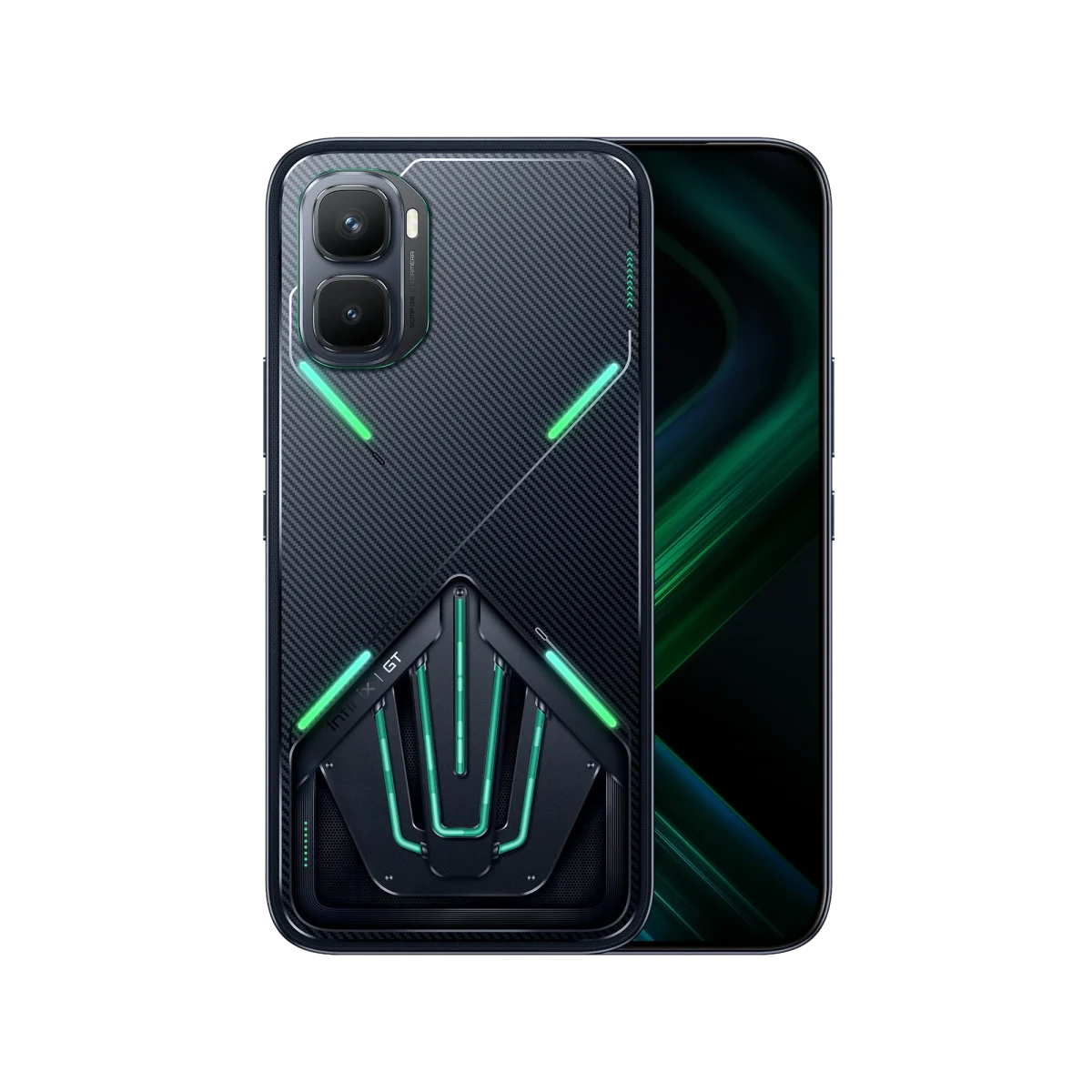 Infinix GT 50 Pro telefonun ön ve arka yüzü