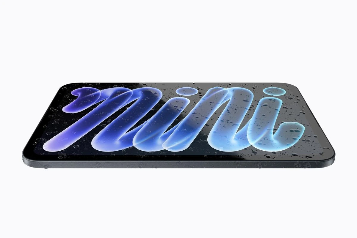 Yatay konumda duran iPad mini 8’in ekranı