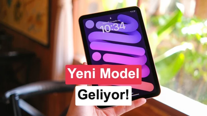 Renkli ekran görüntüsü bulunan bir tabletin OLED yazısı önünde gösterildiği görsel