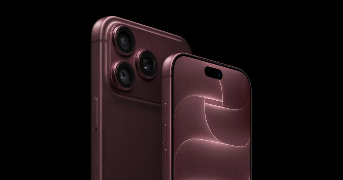 Bordo renkli iPhone’un ön ve arka yüzü