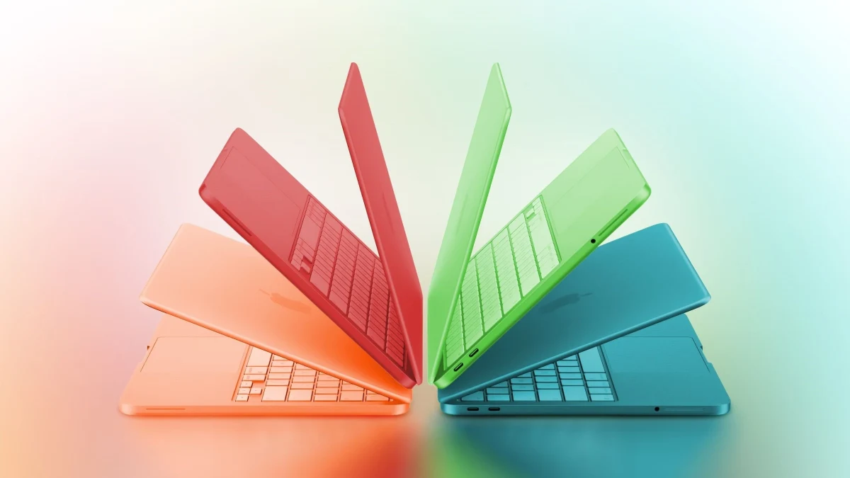 Farklı renklerdeki MacBook Neo dizüstü bilgisayarlar