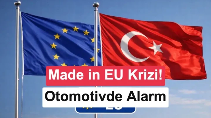Avrupa Birliği ve Türkiye bayrakları ile Made in EU tabelası