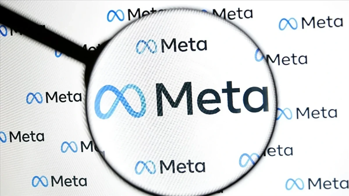Meta logolarını büyüteç altında gösteren görsel
