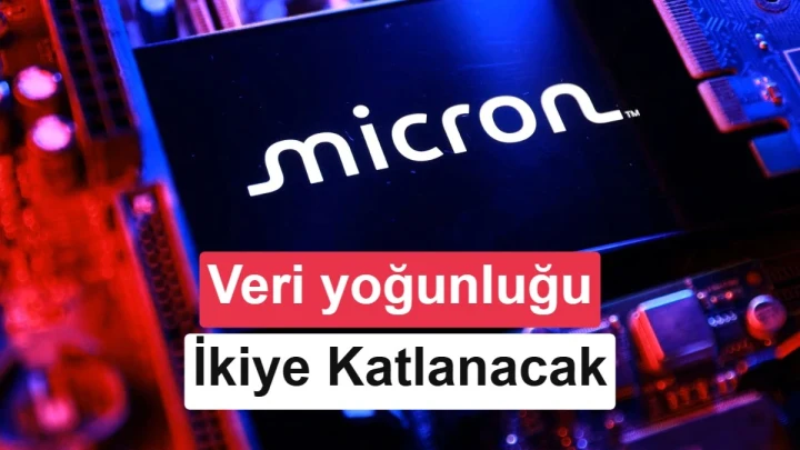 Micron logosu ve veri yoğunluğunun ikiye katlanacağını belirten görsel