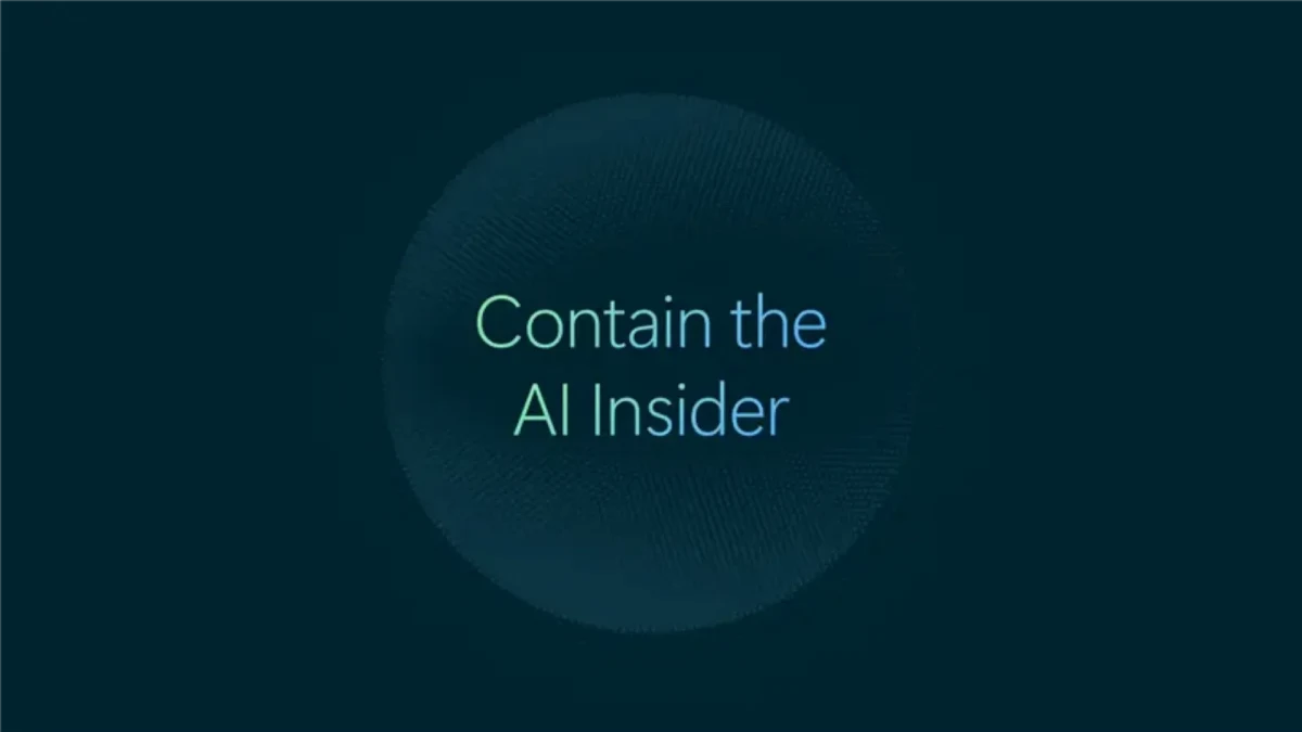 “Contain the AI Insider” yazısının yer aldığı koyu renkli Microsoft güvenlik görseli