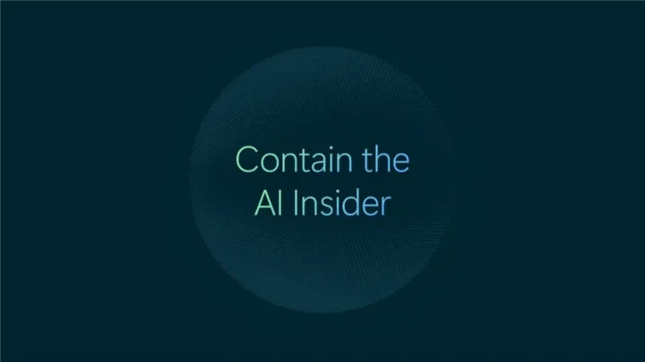 “Contain the AI Insider” yazısının yer aldığı koyu renkli Microsoft güvenlik görseli