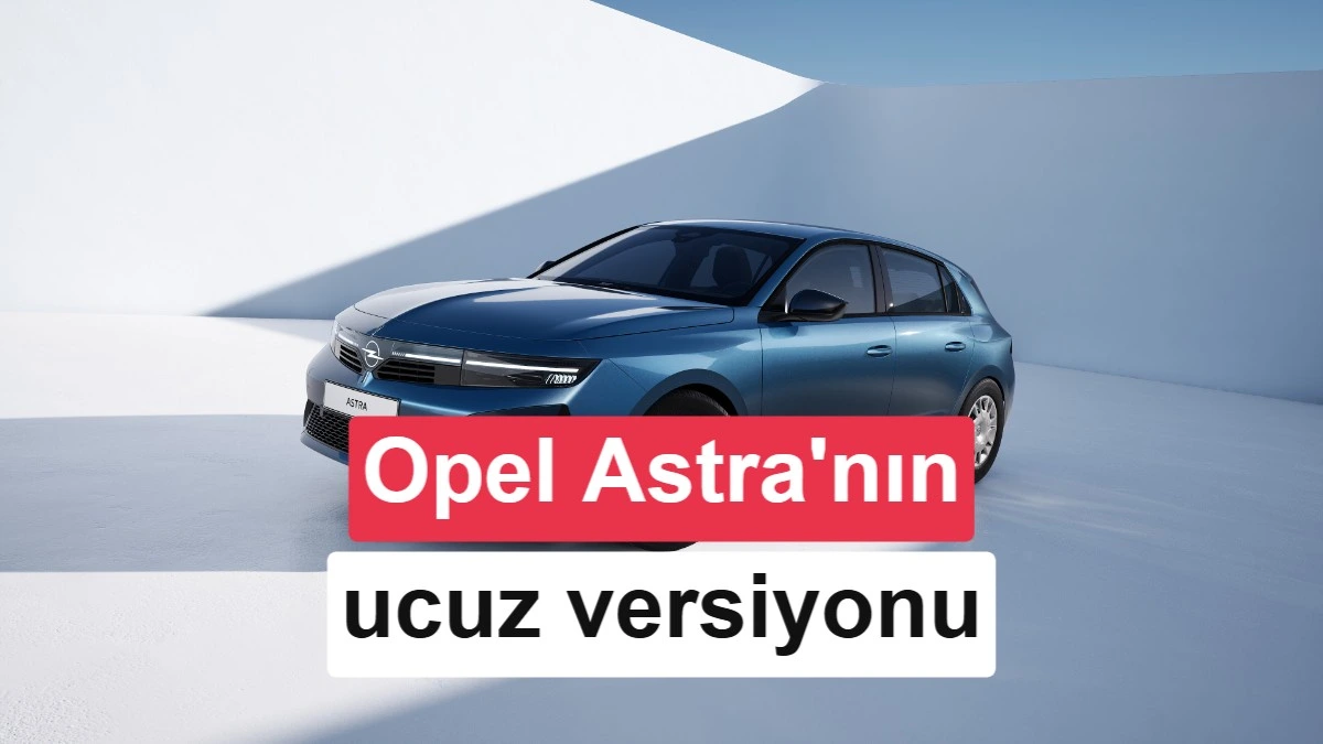Mavi Opel Astra Start’ın önden ve yandan görünümü