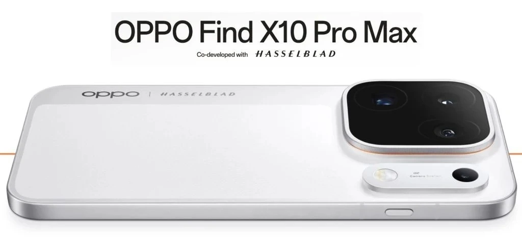 Beyaz renkli Oppo Find X10 Pro Max olduğu belirtilen telefonun arka yüzü