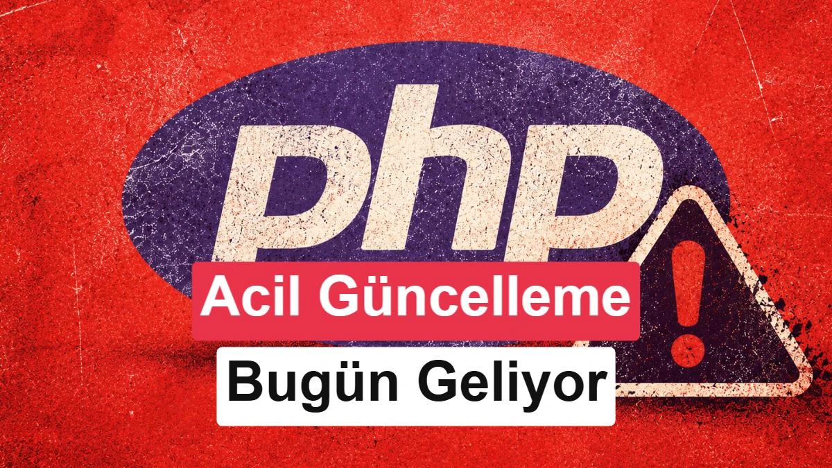 Mavi zemin üzerinde beyaz PHP logosu