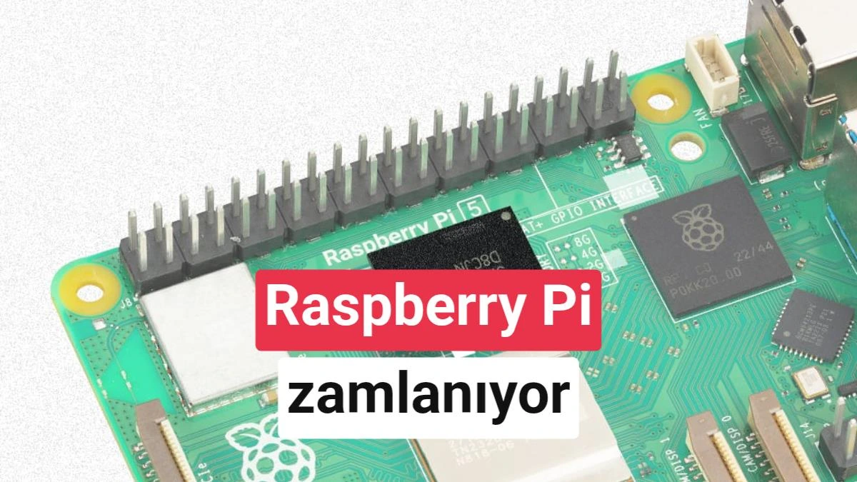 Raspberry Pi geliştirme kartı ve Raspberry Pi logosu
