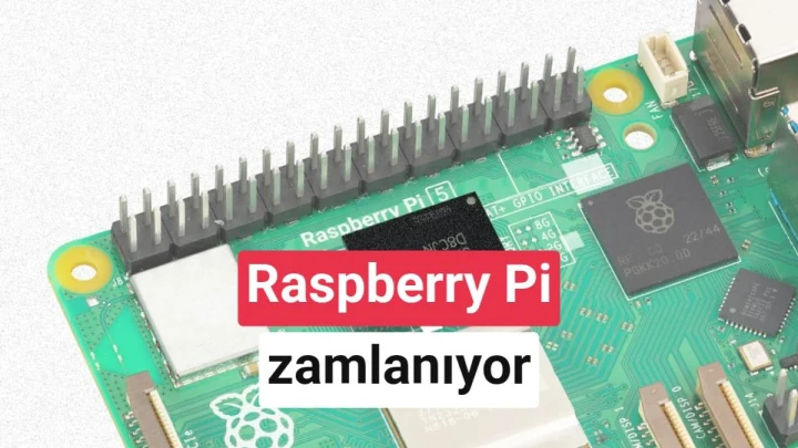 Raspberry Pi geliştirme kartı ve Raspberry Pi logosu