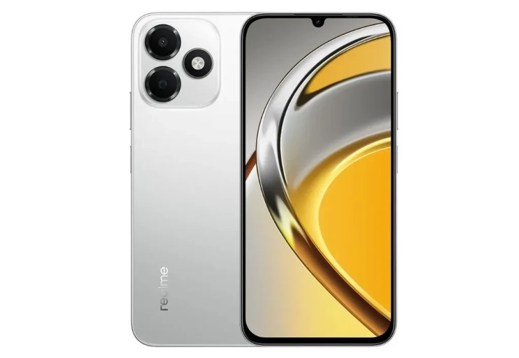 Realme P4s Lite’ın gümüş renkli ön ve arka yüzü