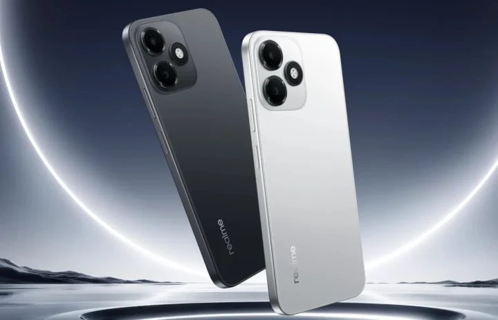 Realme P4s Lite telefonun ön ve arka yüzü