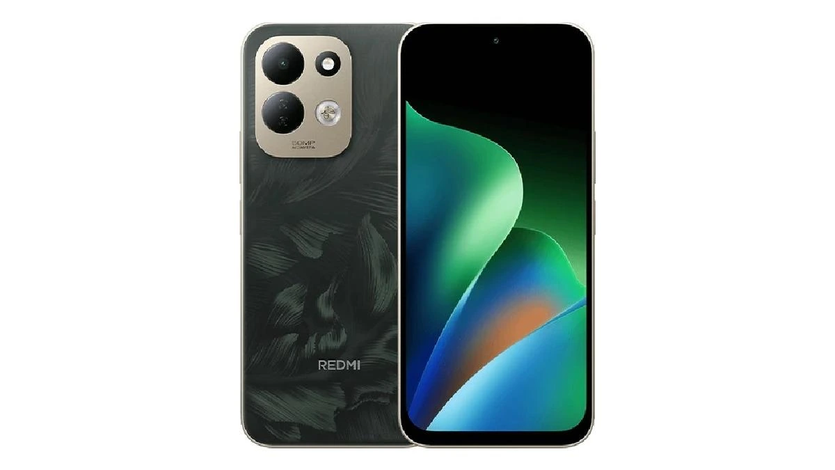Koyu renk Redmi telefonun ön ve arka görünümü