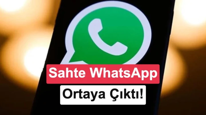 Sahte WhatsApp uygulaması uyarısı ve WhatsApp logosu
