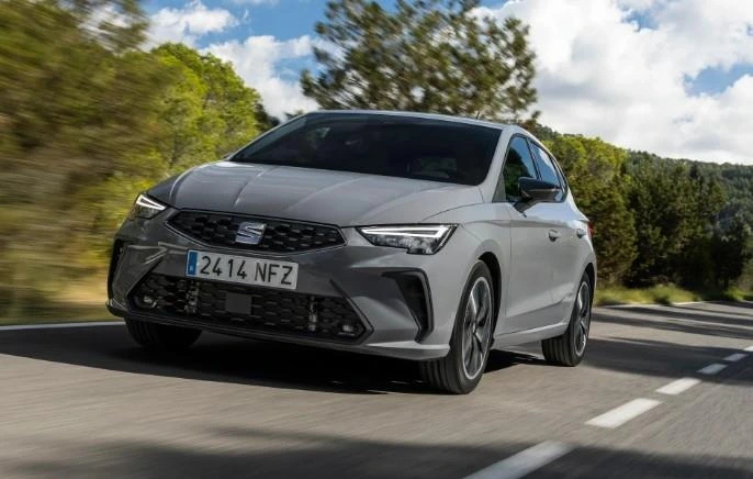 Yolda ilerleyen gri Seat Ibiza