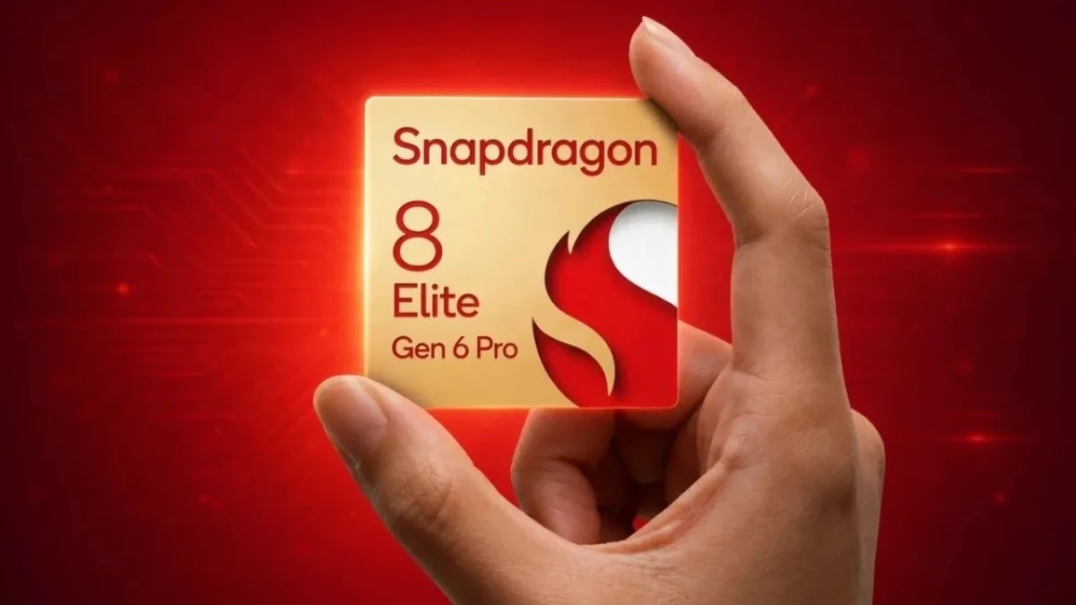 Snapdragon 8 Elite Gen 6 Pro işlemci çipini tutan el
