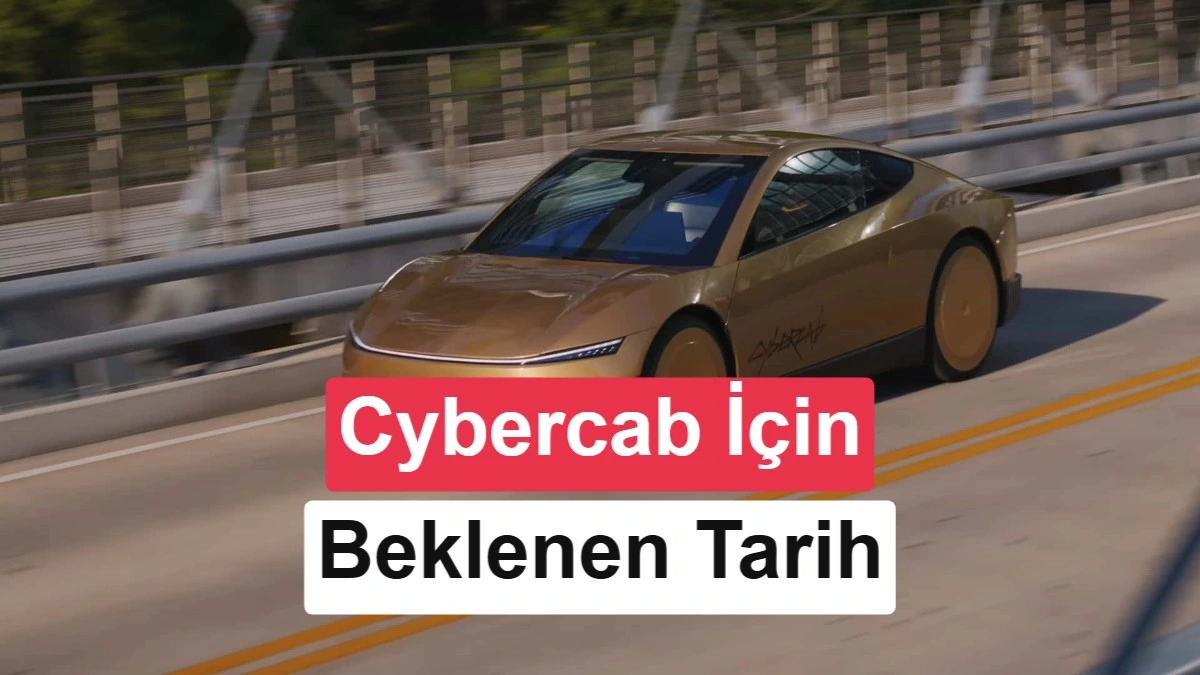 Tesla Cybercab robotaksisi şehir içinde bir kaldırım kenarında duruyor