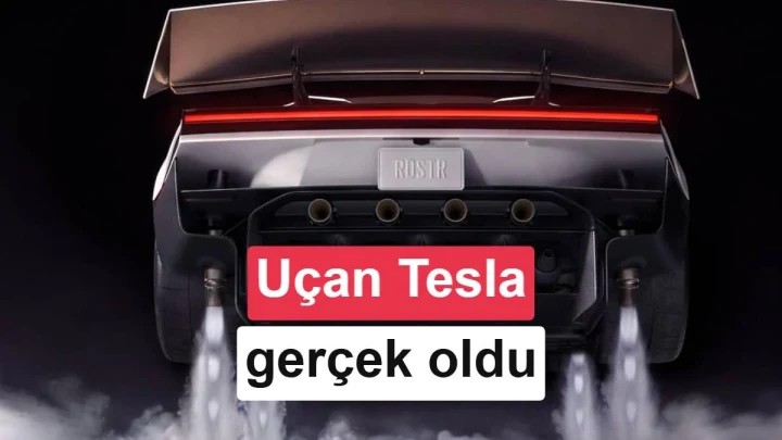 Tesla Roadster’ın hava itişiyle havalandığı tanıtım gösterisi