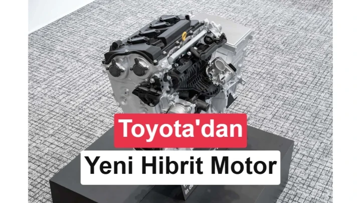 Toyota'nın geliştirdiği yeni hibrit motoru tanıtan görsel