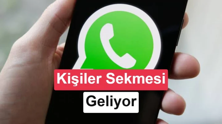 WhatsApp Android uygulamasındaki yeni Kişiler sekmesinin arayüzünü gösteren telefon ekranı