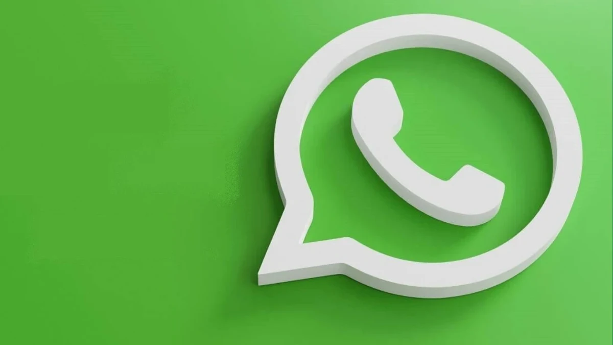 Yeşil zemin üzerinde beyaz WhatsApp logosu
